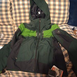 Obermeyer Charger Jacket Men's Ski Jacket, Green/Black, 2XL New With Tags